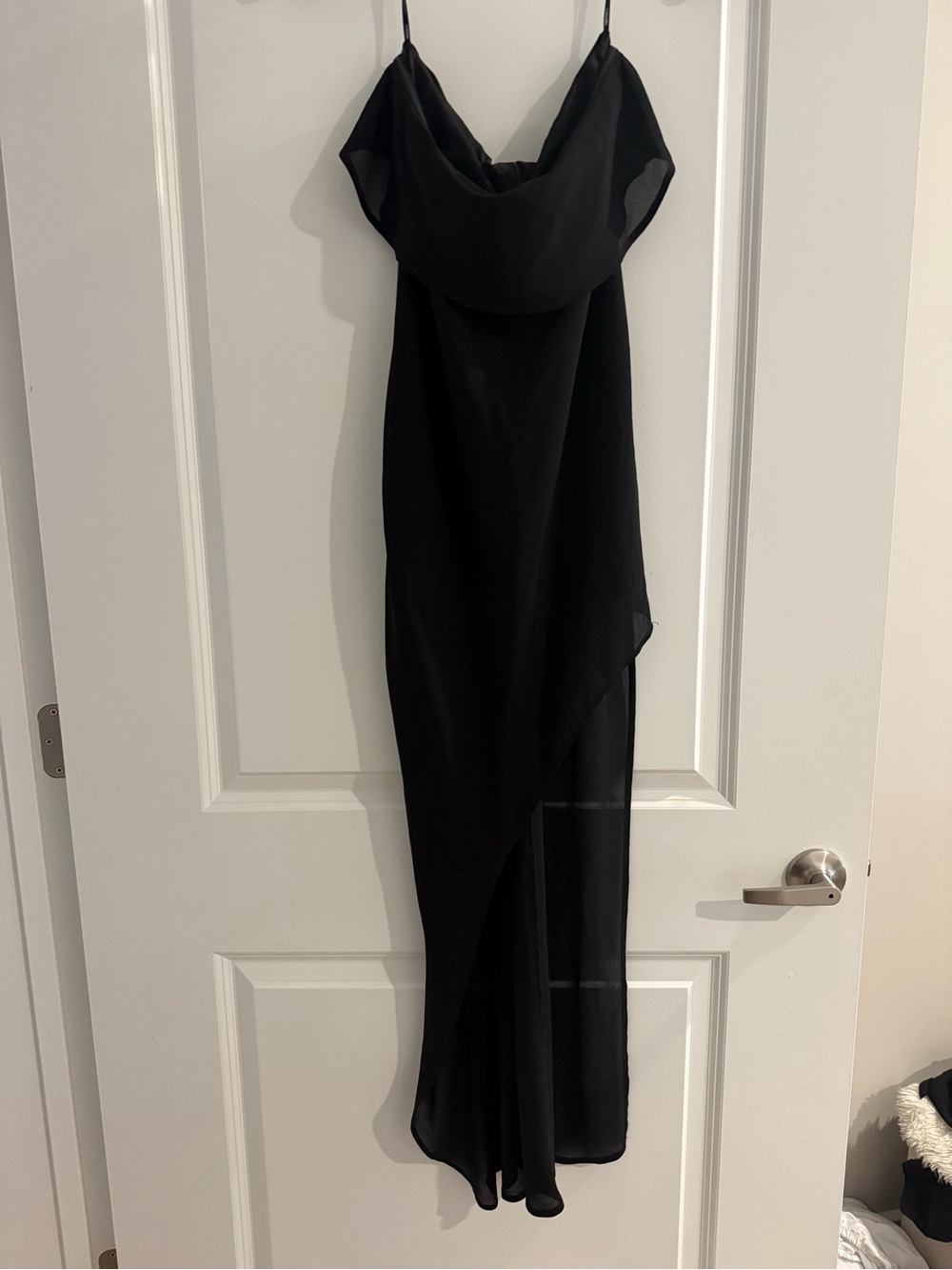 Black Asymmetrical Slip Dress